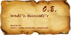 Orbán Bozsidár névjegykártya