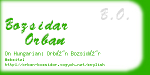 bozsidar orban business card
